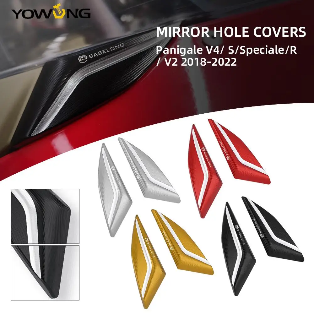 

Motorcycle Left Right Rearview Rear Mirror Cover For DUCATI Panigale V4/ S/Speciale/R / V2 2018-2019-2020-2021-2022 Aluminium