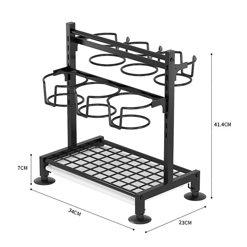 Полка для хранения Противоскользящий держатель бутылки с водой 2-уровневая полка