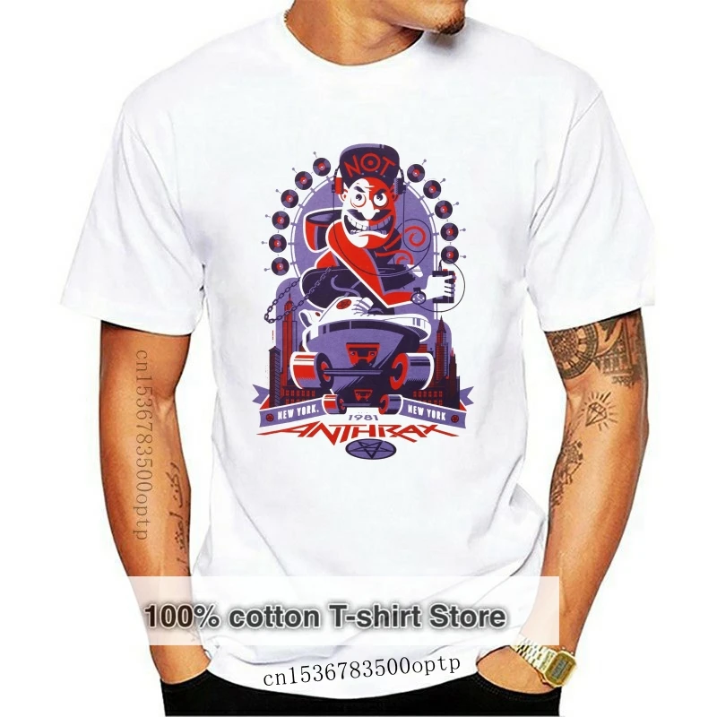 

Anthrax Men'S New York New York By Tom Whalen T-Shirt Natural Present Casual Tee Shirt