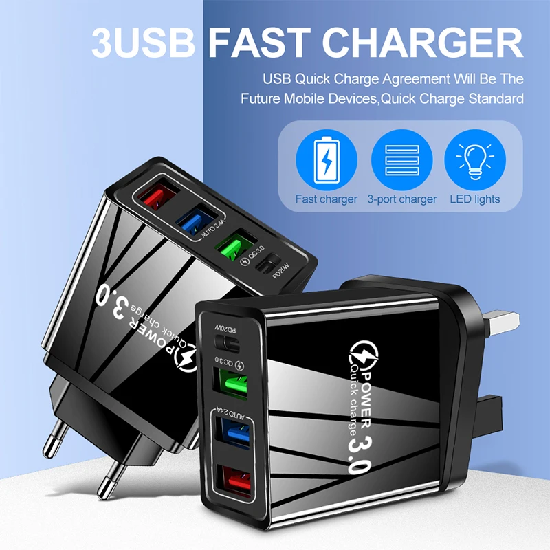 

Зарядное устройство USB 3,0 PD, 20 Вт, USB Тип C, быстрое зарядное устройство, зарядное устройство s
