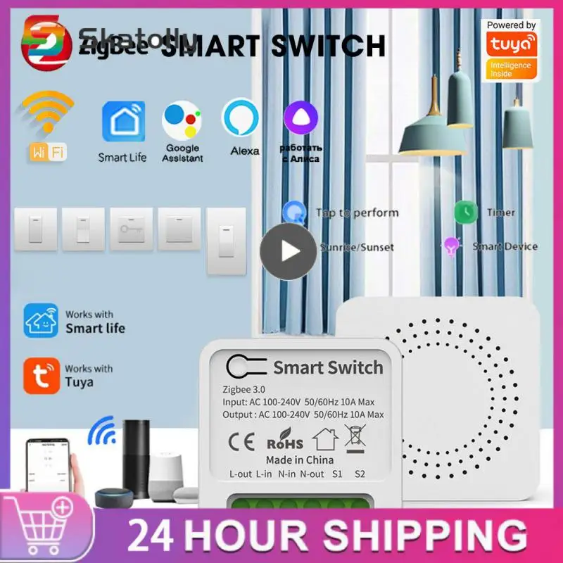 

Diy Mini Switch Zigbee Two Way Control Breaker Smart Life Wireless Control Relay Tuya Wireless Switches 10a Switch 16a