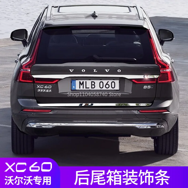 Фото Для Volvo XC60 2018 2019 2020 2021 2022 2023 2024 задняя дверь багажника, крышка багажника, отделка задней двери, декоративная полоса, автомобильные аксессуары №2