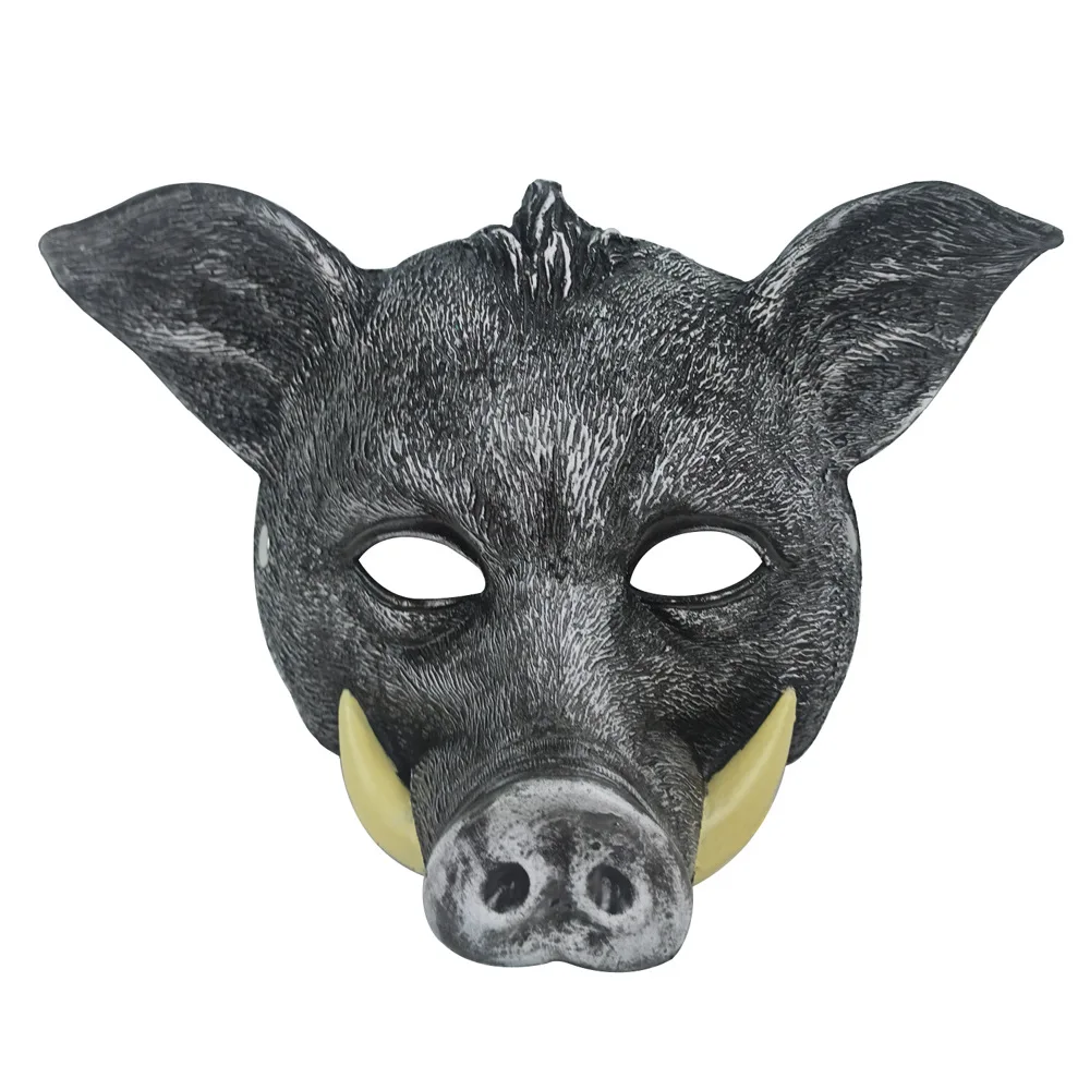 3D Animal Cosplay Masks Wild Boar Masks PU Foam Pig Face Cover Halloween Masquerade Party Props Stage Performance Rave Masks