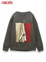 Tangada женские бронзовые флисовые толстовки oversize