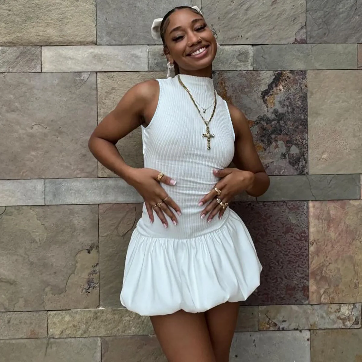 Женское трикотажное мини-платье Cryptographic