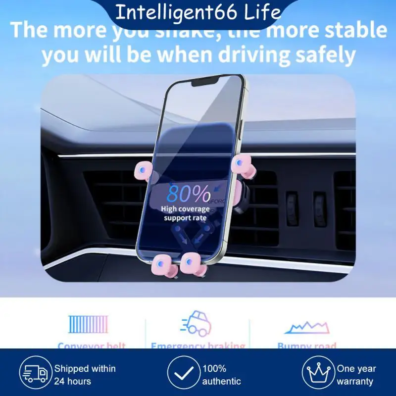 

Durable Smartphone Stand Universal Multifunctional Car Phone Holder Natural Silica Gel Air Vent Clip Mount Aluminum Alloy