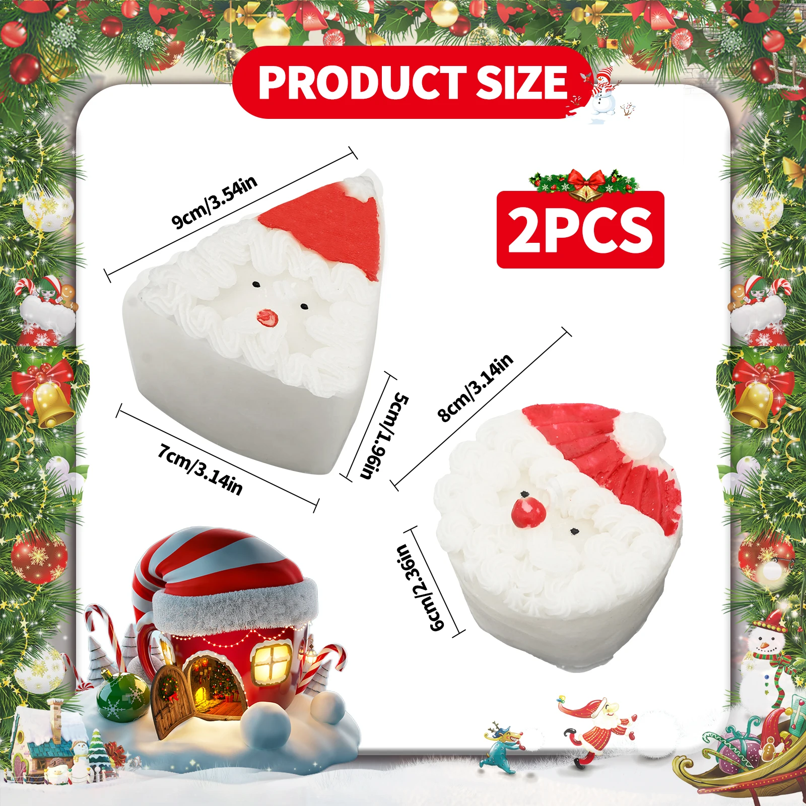 2 шт. рождественские ароматические свечи Санта-Клауса соевый воск украшенные