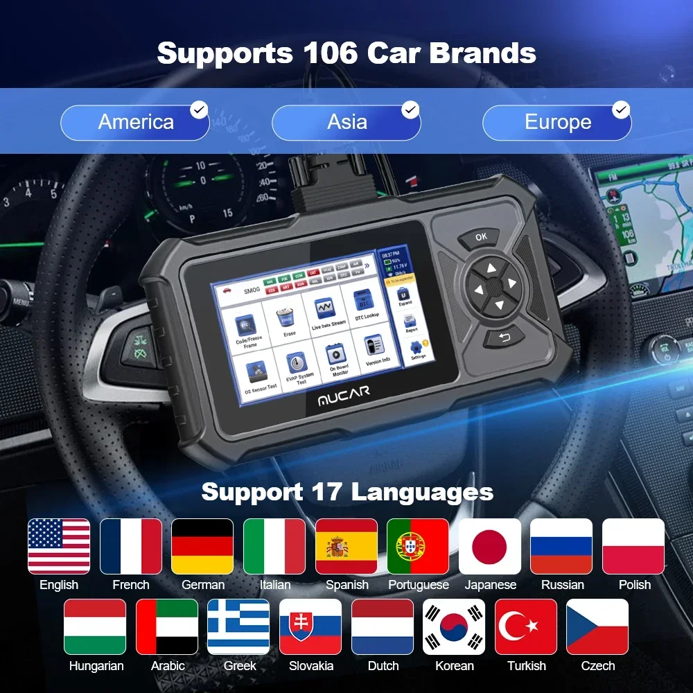 Фото MUCAR CDE900 Pro OBD2 автомобильный диагностический сканер инструменты поддерживает полную систему автомобильный сканер obd2 диагностический инструмент №4