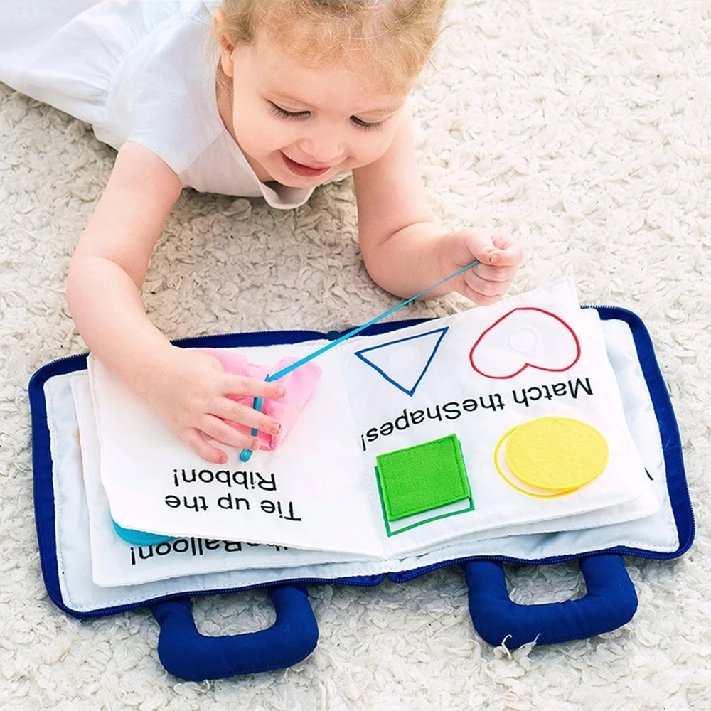

Montessori Toys for Kids 1 Year Old Baby Books Learning Education 3D Quiet Fabric Activity Story Book for Toddlers 2 Years Gifts