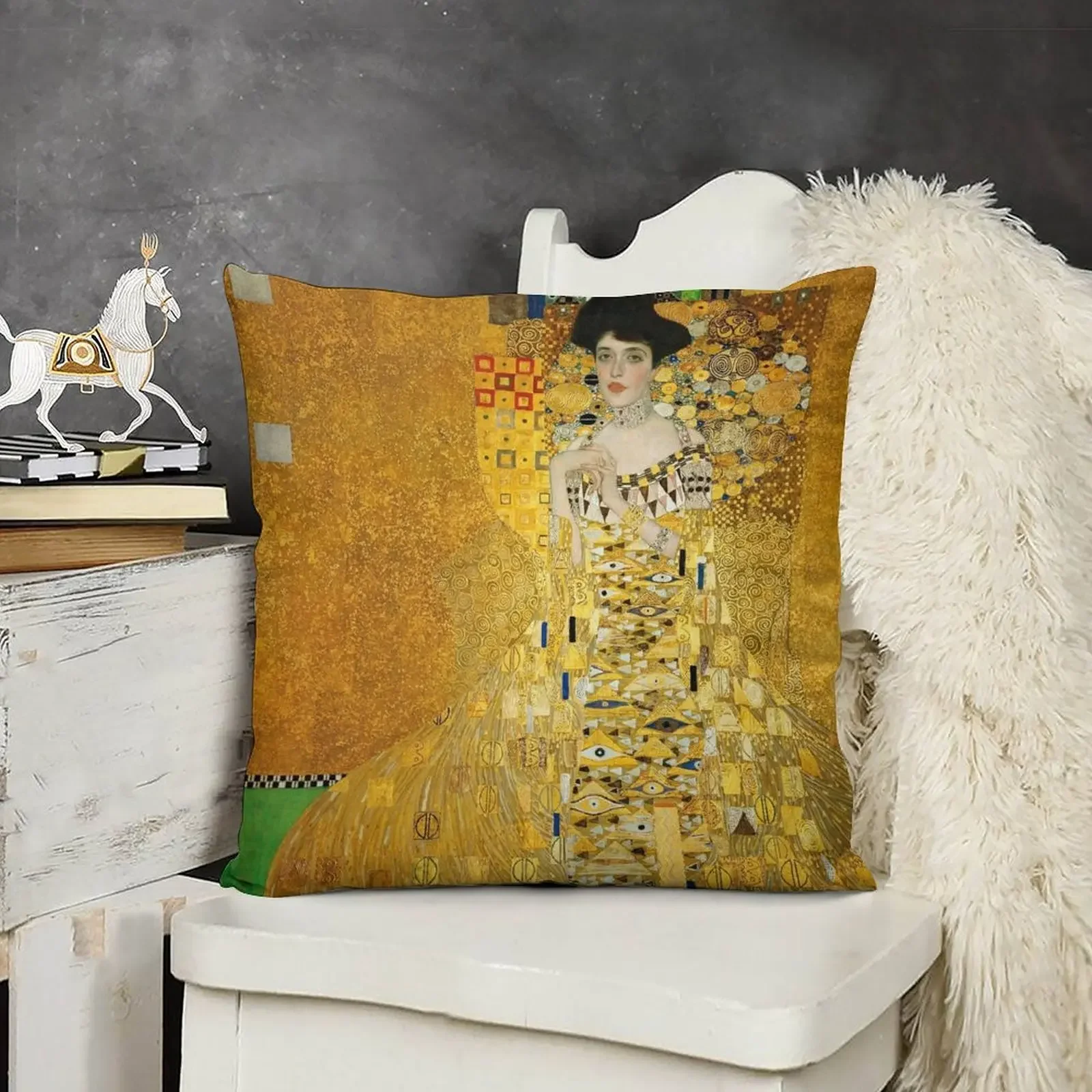 Винтажная подушка Gustav Klimt с портретом Адель Bloch Bauer 197 чехол для подушки дивана