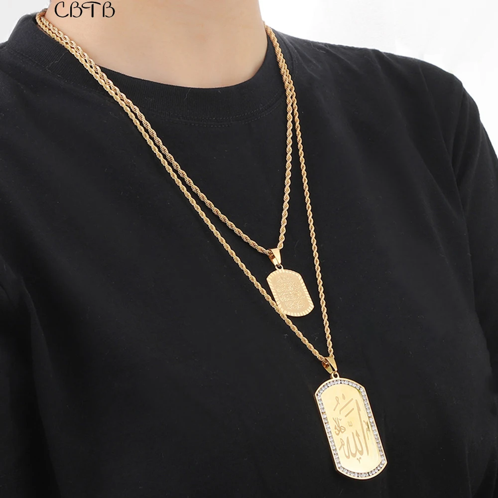 

Модная многослойная прямоугольная Подвеска из нержавеющей стали, женская бижутерия, индивидуальный чокер для свитера и воротника