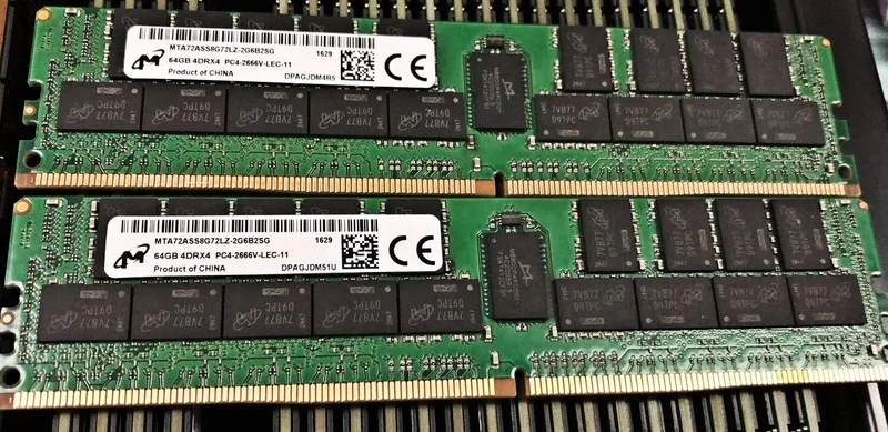 

RAM Applies to MT/CRUCIAL 64G 4DRX4 PC4-2666V RECC RAM MTA72ASS8G72LZ-2G6B2SG 1PCS
