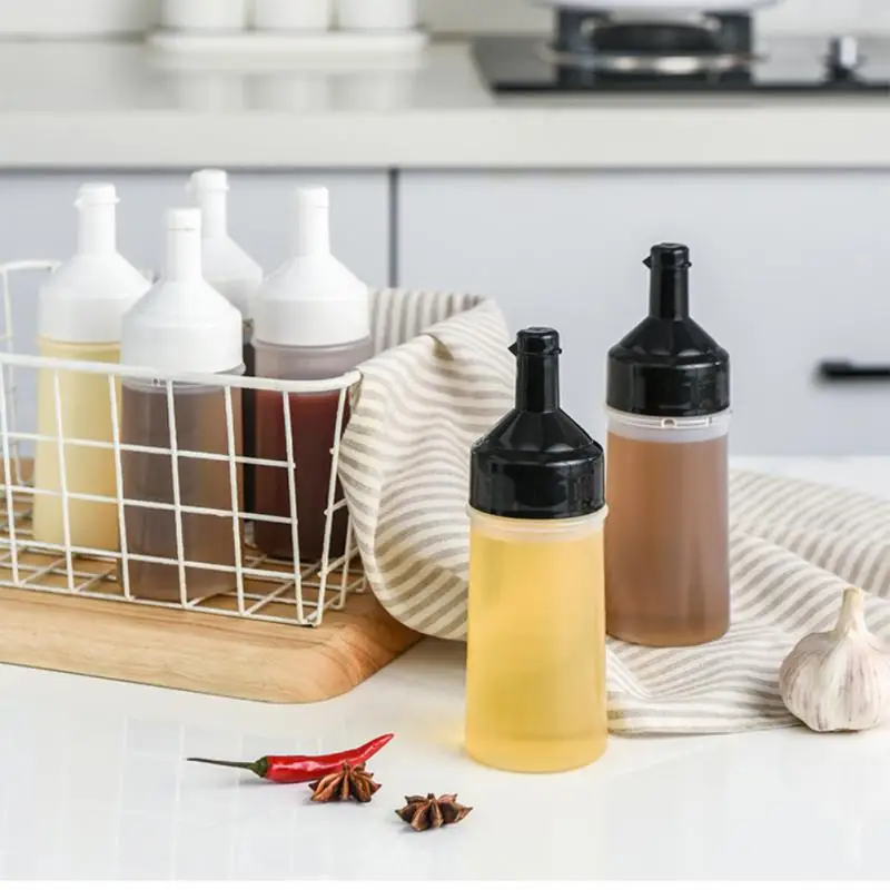 

250ml/500ml Squeeze Condiment Bottles With Lids Ketchup Mustard Hot Sauces Olive Oil Bottles Dispenser Tools Kitchen Accessories