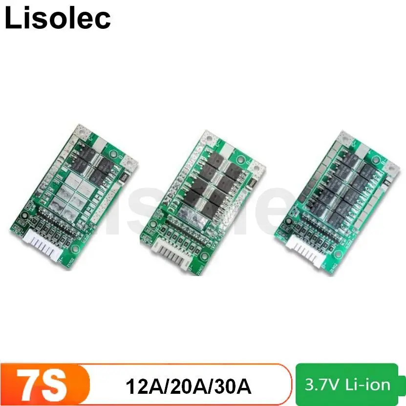 

BMS 7S 24V 12A 20A 30A Balanced Board 25.9V Lithium Battery Pack Charge Discharge Protection Board Equalizer for Ebike Escooter