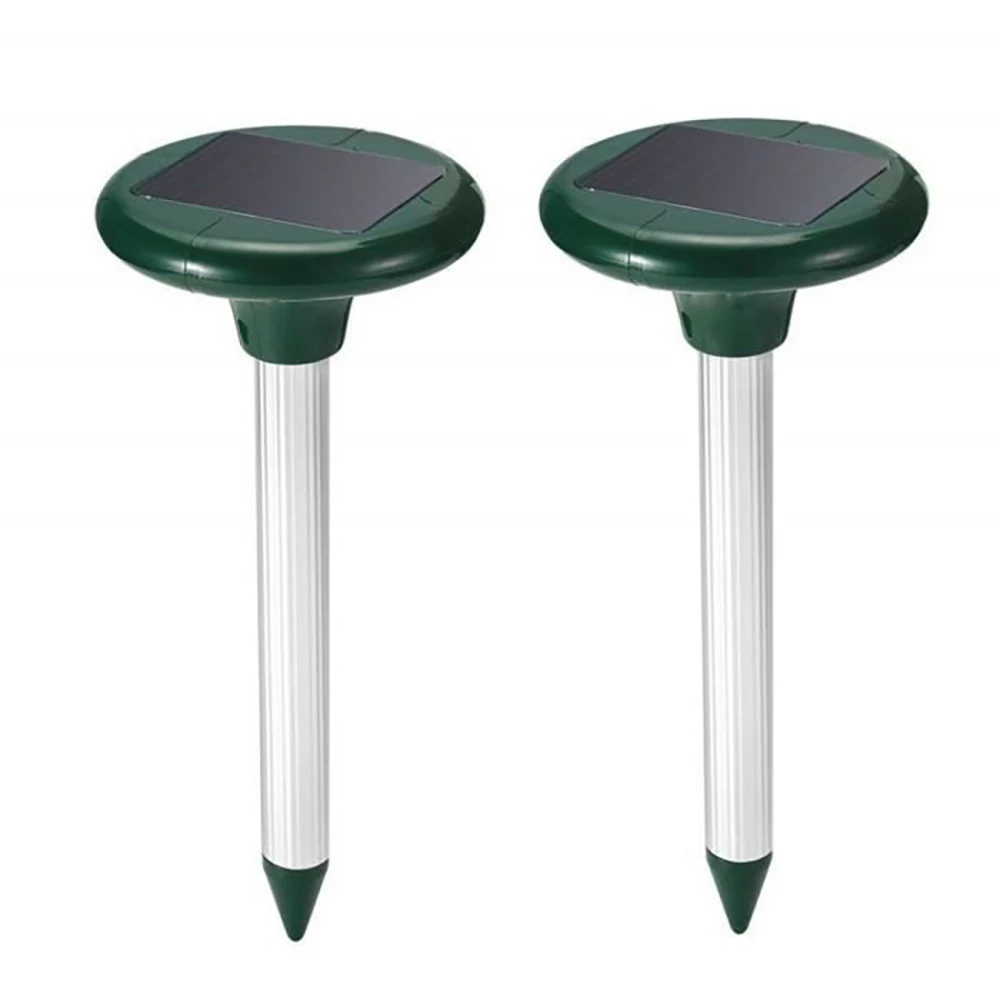 2 шт. Отпугиватель тауп солнечный ультразвуковой змеи водонепроницаемый антикрот отпугивает крыс и мышей.