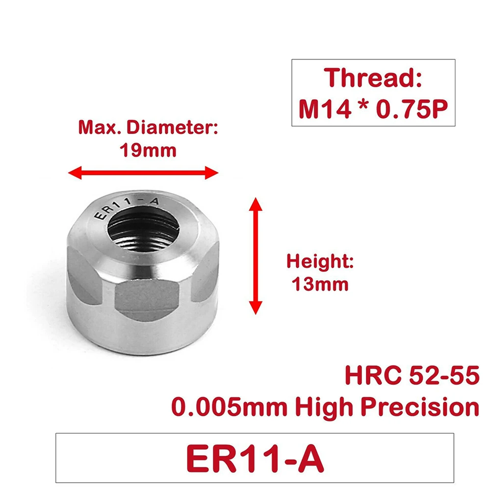

Новая высококачественная Зажимная гайка, гайка ER HRC 52-55 0,005 мм, бьющаяся Зажимная гайка A/M/UM, гайка для фрезерования с ЧПУ