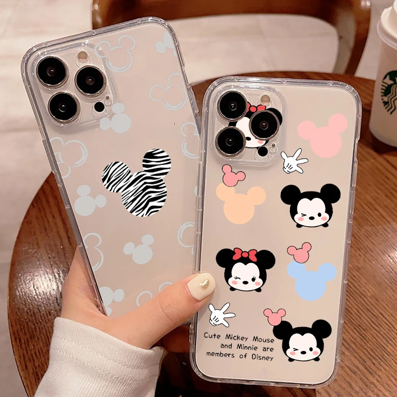 

Disney Mickey Strawberry Bear For Apple iPhoneMini XS MAX 6 6S SE XR 13 12 X 7 8Plus 11 ProMax 2020 transparent protective case