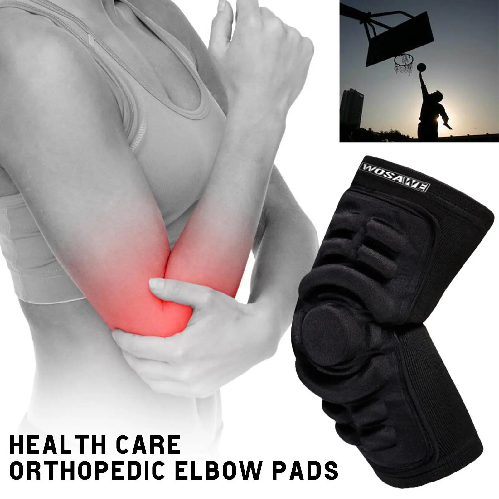 

Breathable Elbow Brace Pad Guard Compression Silicone Foam Elbow Padded Arm Support Shooter Sleeve Protector Skateboarding
