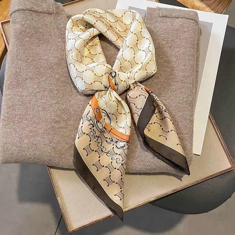 

2023 Print Autumn Square Scarves Luxury Style Sunscreen Kerchief New Design Winter Beach Shawls Popular Muslim 70X70CM Headcloth