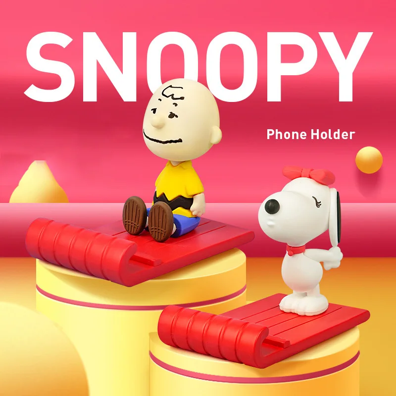 New Kawaii Snoopy Cartoon Cute Mobile Phone Holder Mobile Phone Block Dormitory Drama Chasing Artifact Car Accessories