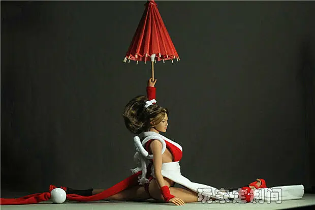 Модель зонта на заказ 1/6 из красной бумаги для женской фигурки гейши 12 дюймов