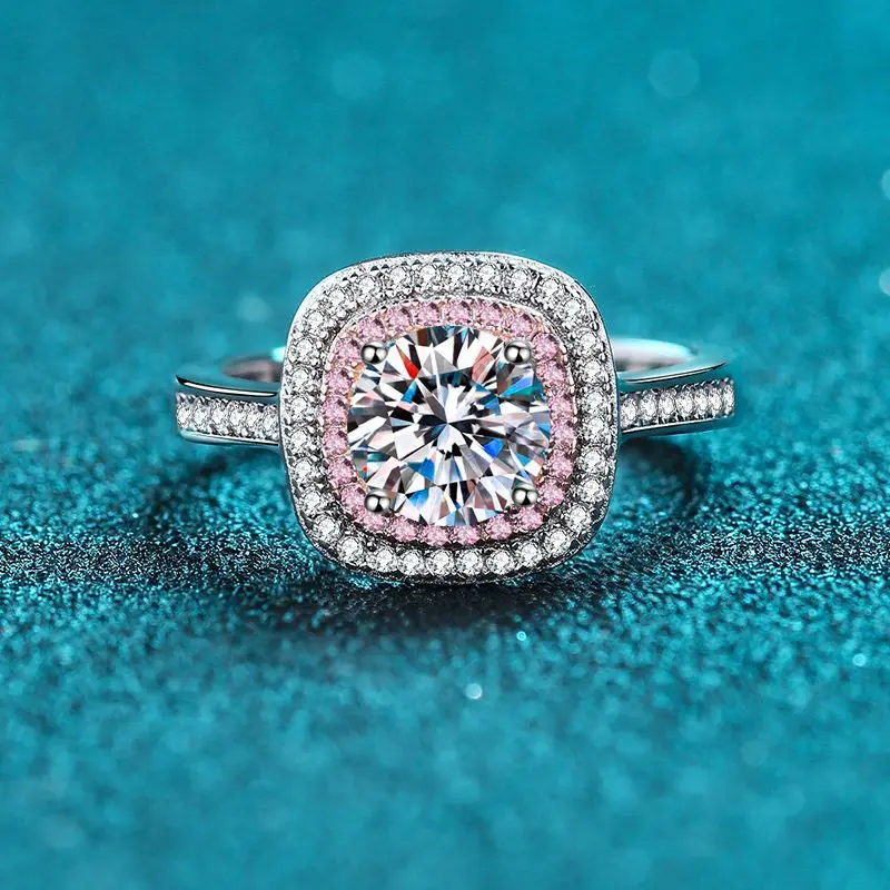 

Женское кольцо с муассанитом из серебра 925 пробы, обручальное кольцо с бриллиантами