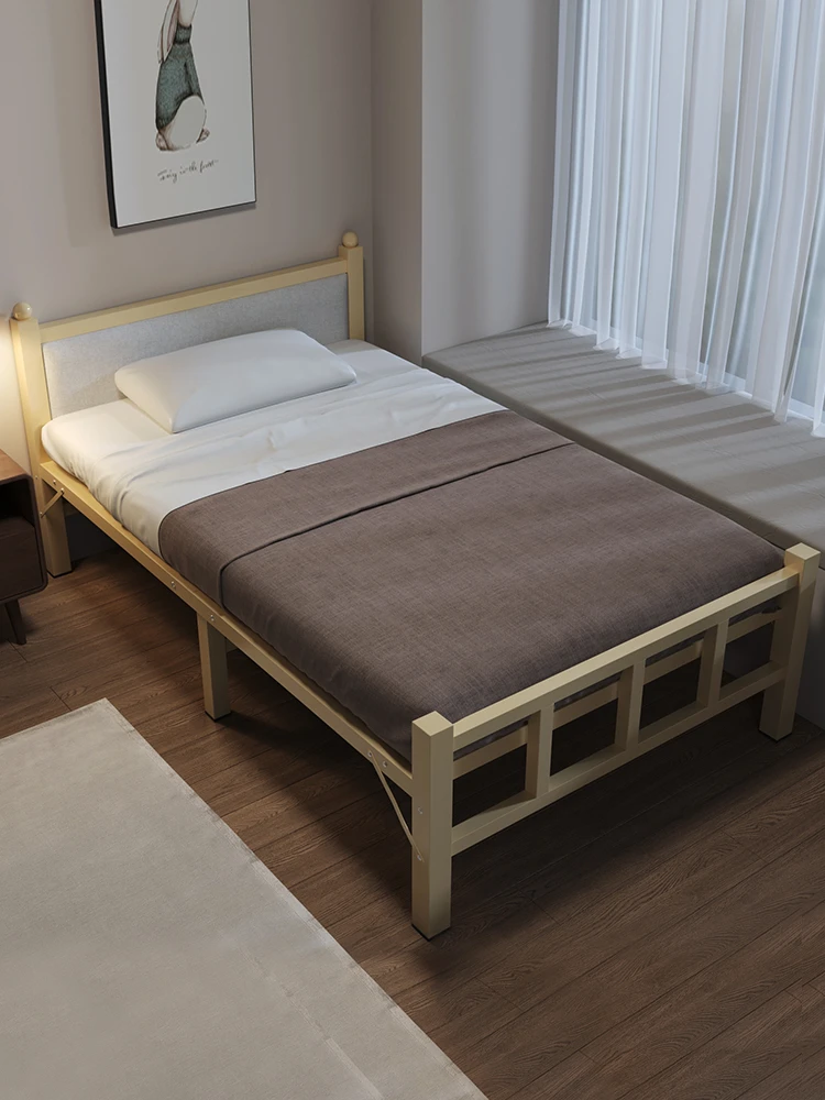 

Складная кровать, домашняя Складная Простая кровать, офисный обеденный перерыв, 1,2 м, односпальная кровать, арендная комната, железная кровать для взрослых