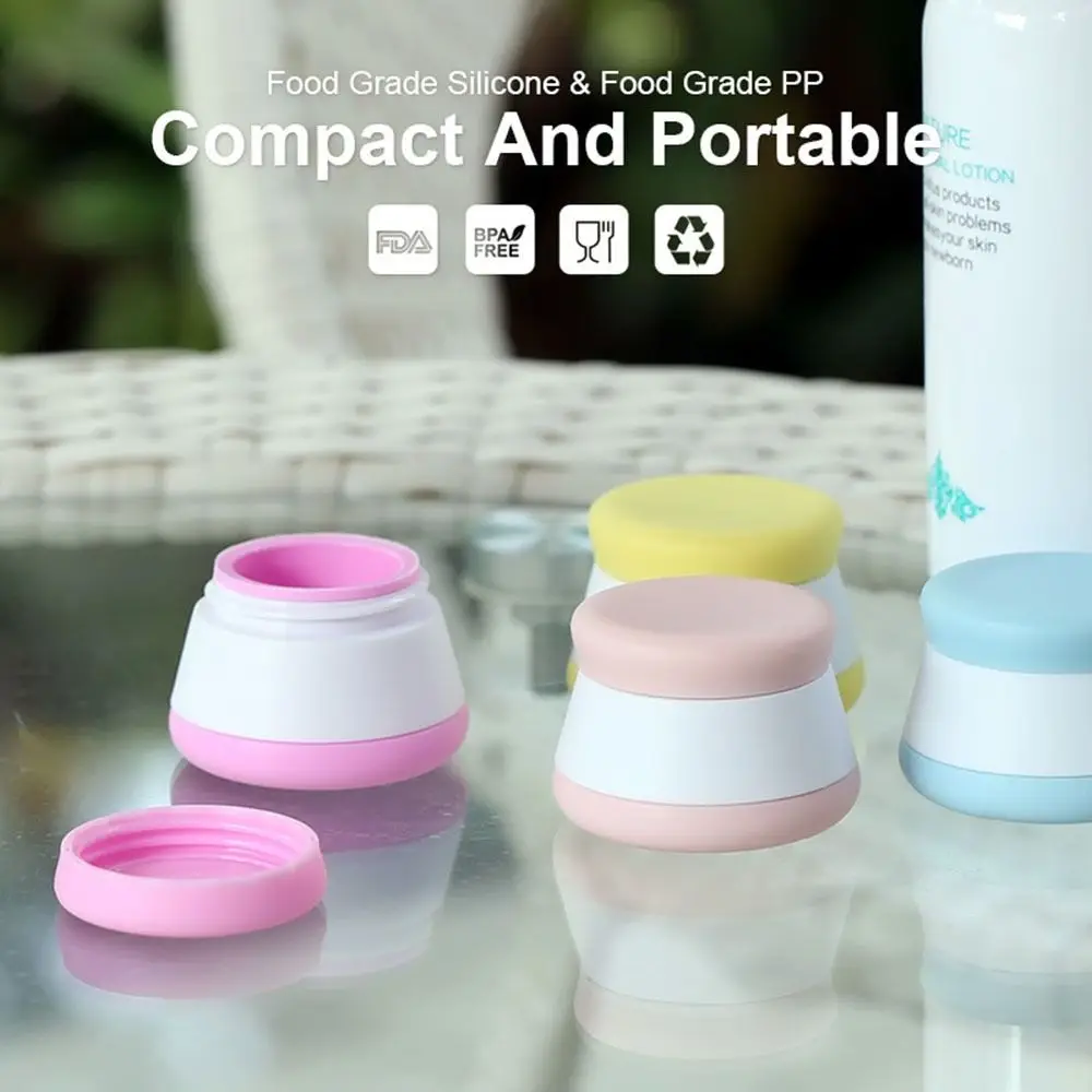 

Silicone Cosmetic Container Cute Leakproof Round Multifunction Container Detachable 20ML Empty Makeup Container Lotions