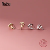 moveski 925 sterling silver korean simple charm tulip stud earrings women creative everyday versatile jewelry