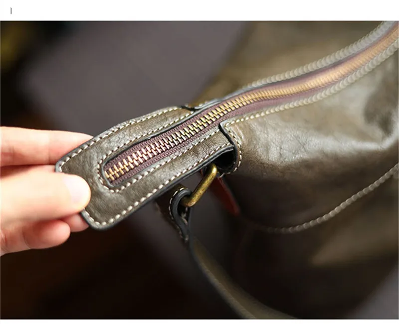 Simple casual natural real leather men large-capacity square shoulder bag outdoor daily work office laptop 14 inch messenger bag