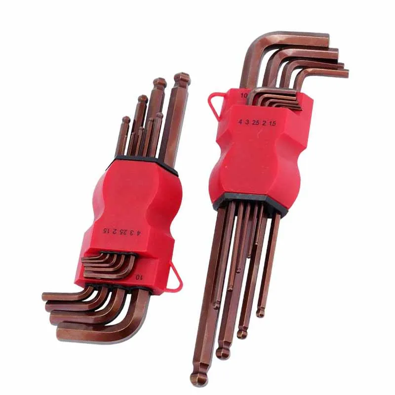 Набор г-образных мини-гаечных ключей, комплект из 9 предметов, с шестигранным углублением, с кольцом, шаровой головкой, ручной инструмент Набор г-образных мини-гаечных ключей, комплект из 9 предметов, с шестигранным углублением, с кольцом, шаровой головкой, ручной инструмент