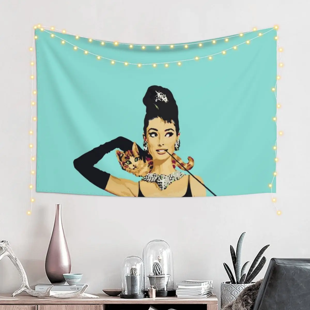 Завтрак в Тиффани Одри Хепберн ювелирные изделия цветной гобелен настенные