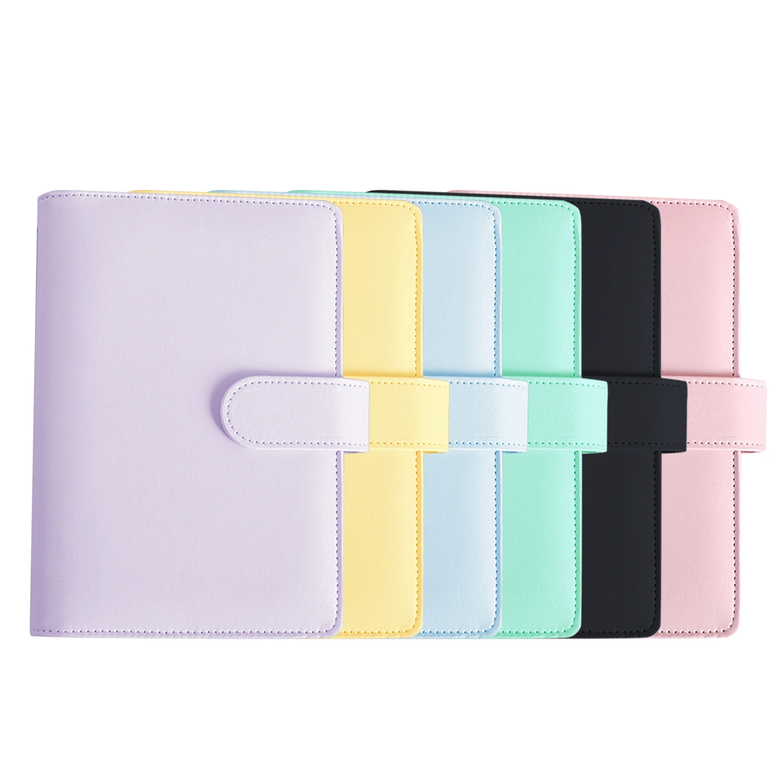 

Macaron Office School Budget Binder A6 Notebook Cover PU Leather Diary Agenda Planner Cover School Stationery Organizer