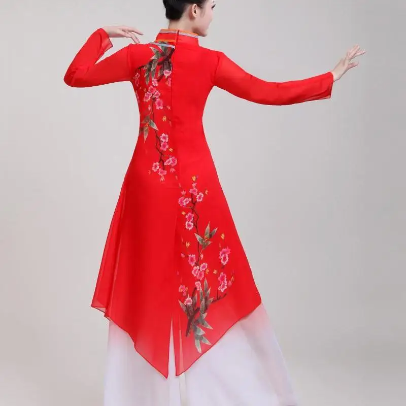 Платье для классических танцев элегантное национальное платье Янко поющий веер