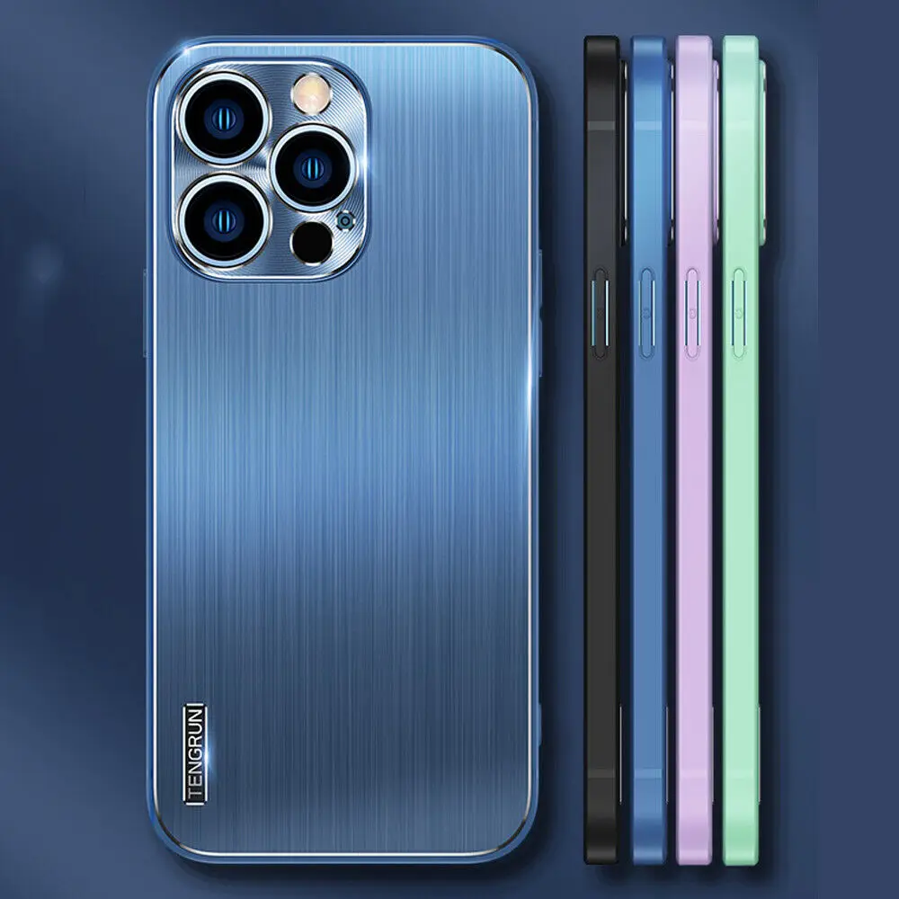 

Роскошный Алюминиевый Чехол для телефона IPhone 14 Plus 12 13 Mini 11 Pro Max X XS XR металлическая рамка с полными линзами стеклянная матовая задняя панель