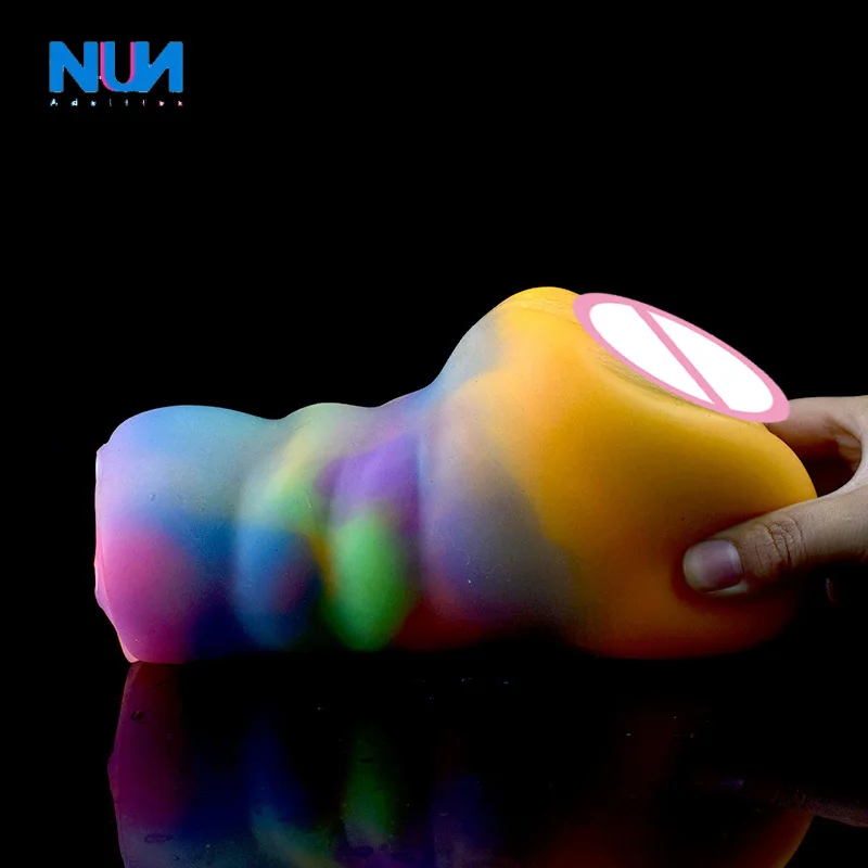 NUUN Male Masturbation Dual-channel Luminous Silicone Famous Device Aircraft Cup Penis Exercise Adult Sex Toys