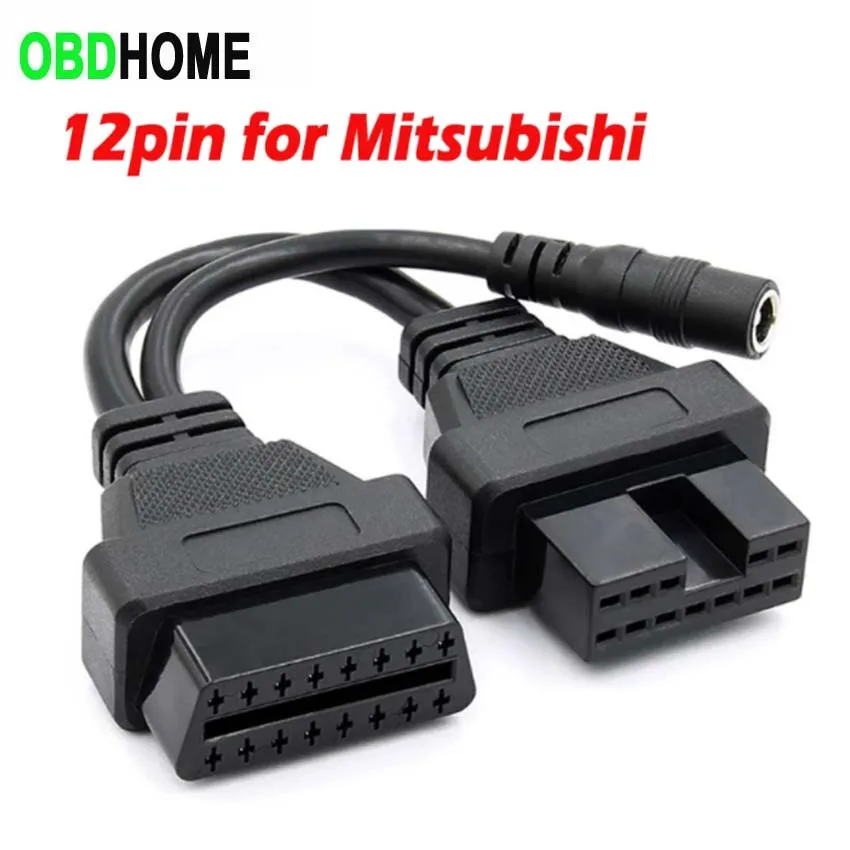 

12 до 16 P OBD для Mitsubishi 12-контактный кабельный разъем к 16-контактному 0DB OBDII Диагностический кабель для Mitsubishi 12-контактный OBD2 разъем