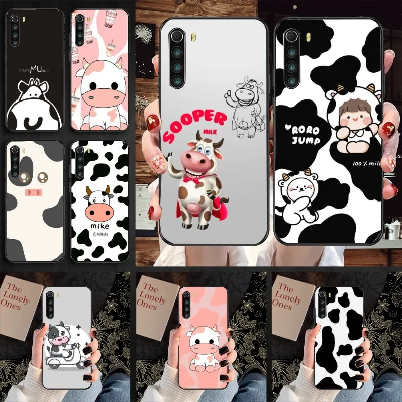

Чехол для телефона с коровьим узором для Xiaomi Redmi Note 11 10 9T 8 7 Pro Redmi 10 9 9A 9C 8 7 6, мягкий черный чехол для телефона