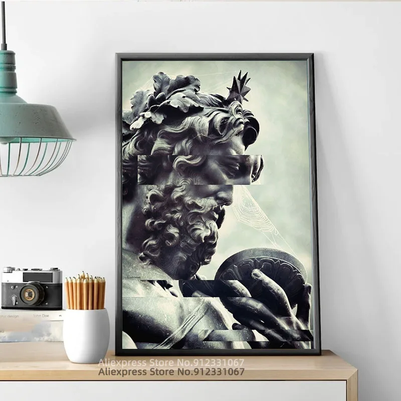 Плакаты и принты Zeus для скульптур линий настенная Картина на холсте декоративная