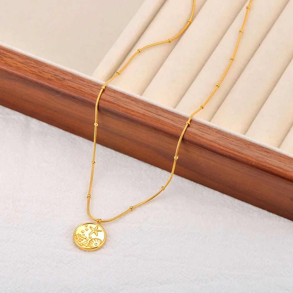 Женское Ожерелье с подвеской в виде морской звезды из ракушек и