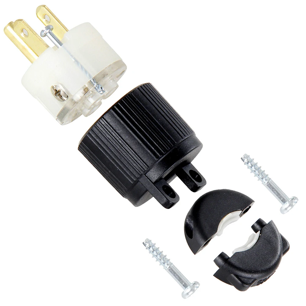 

Factory Workshop Male Plug Straight Blade Plug 15 A 1PC 2 Pole 3 Wire Accessories Black NEMA 5-15P Replacement