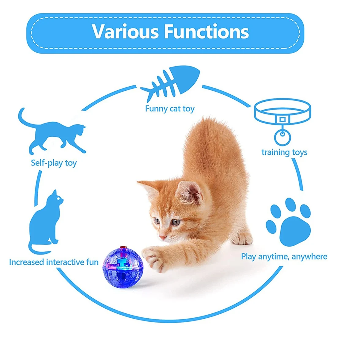 3 шт. шарик-вспышка на батарейках паранормальное оборудование портативный кот