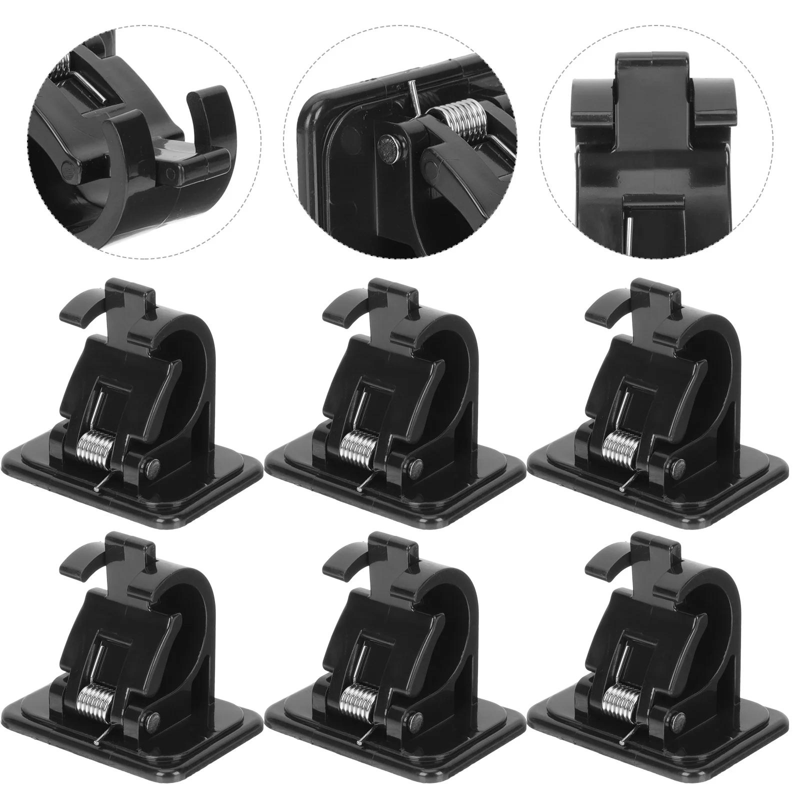 

6 Pcs Hanging Rod Clip Bath Curtain Rack Bathroom Hook Adhesive Ceiling Holder Self Hooks Holders Fixing Shower