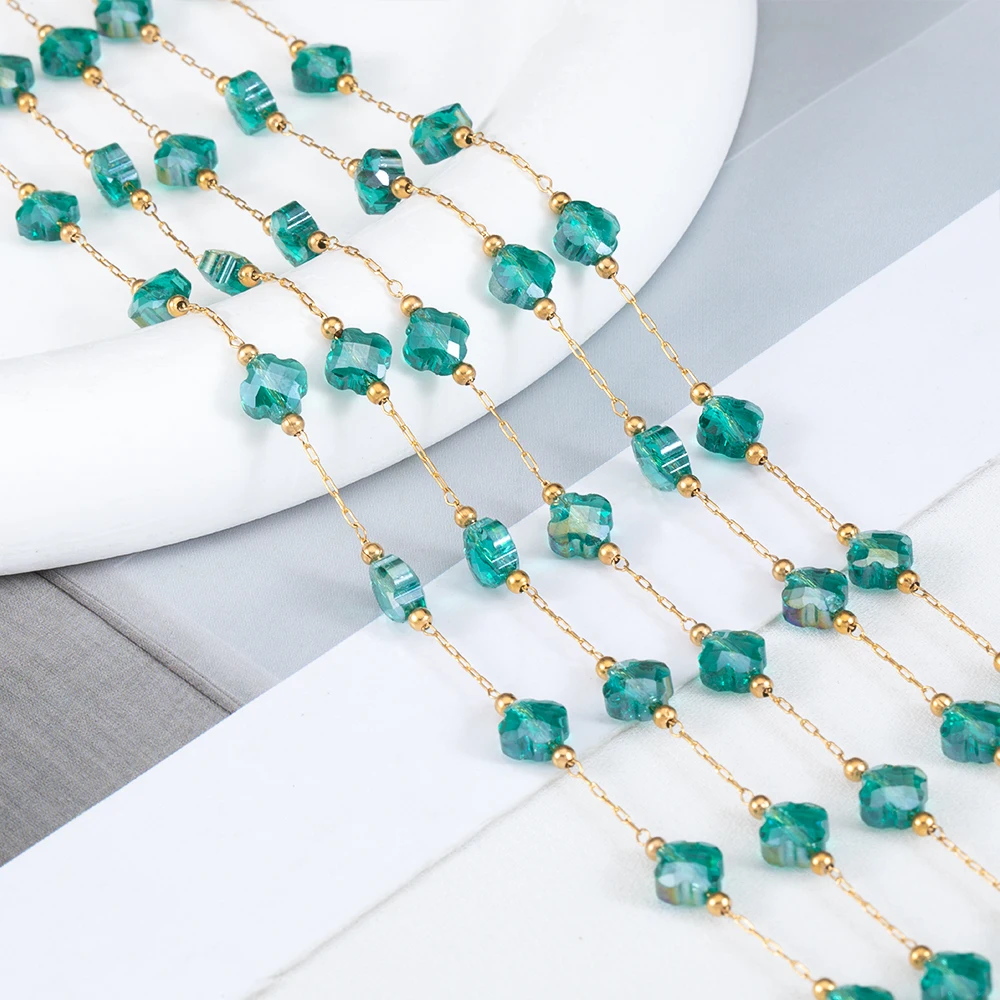 Цепочки из нержавеющей стали с кристаллами в форме сердца для девушек цепочки