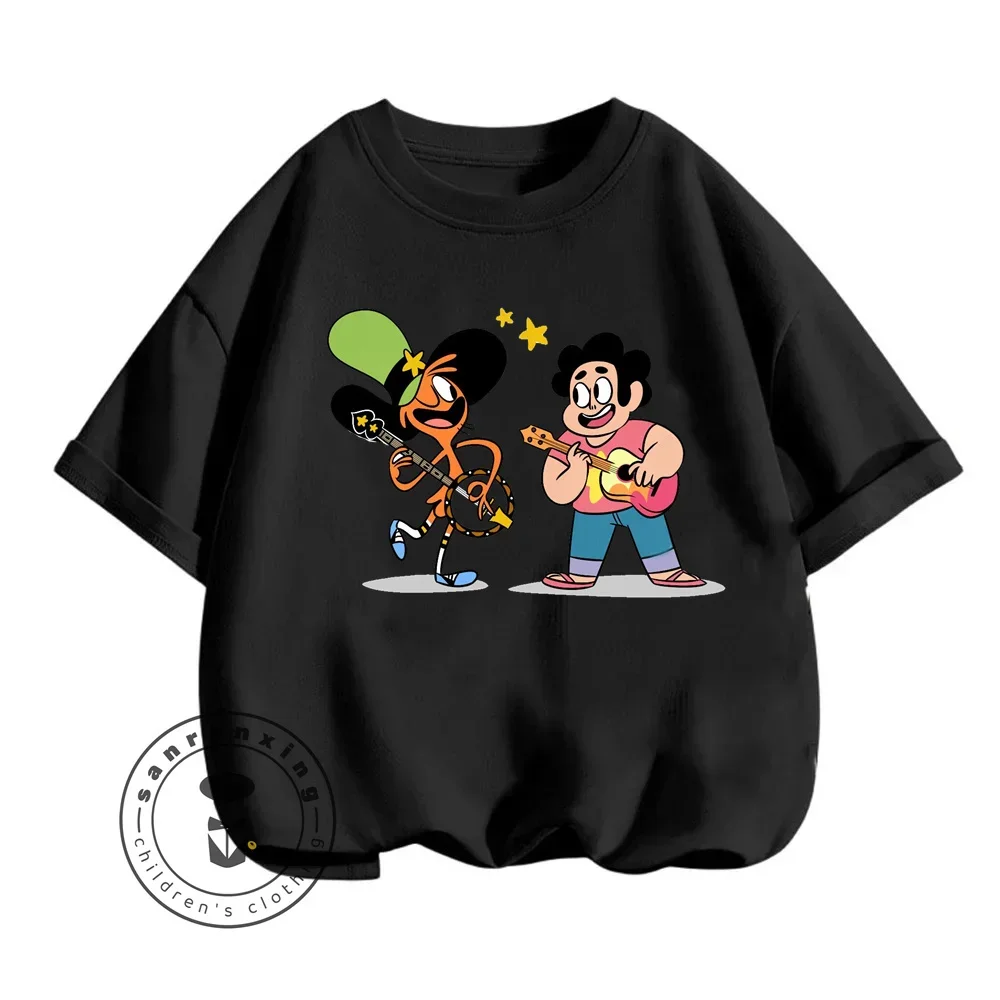 Летние детские повседневные стильные крутые и мягкие с круглым вырезом