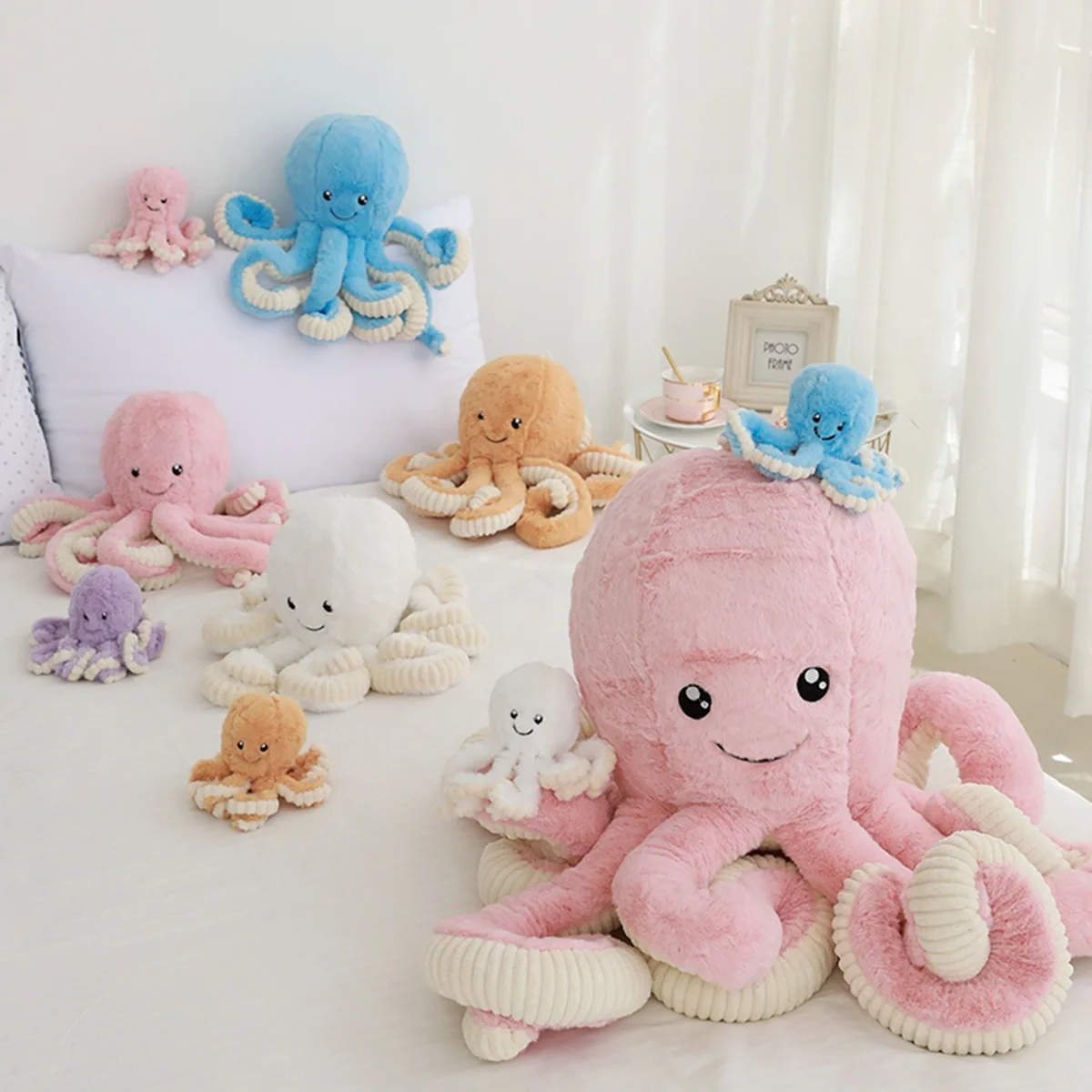 80/60/40/18CM Simulation Octopus Plush Toys For Baby Cartoon Tako Stuffed Dolls Soft Toy Pillow Kids Birthday Christmas Gifts