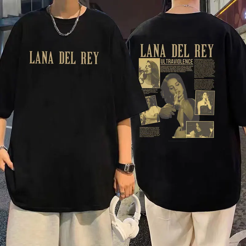 

Hot Sale 90s y2k Vintage Lana Del Rey Ultraviolence Music Album Tshirt Men Women Fashion Oversized T-shirts Hip Hop Streetwear