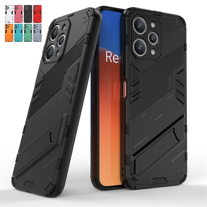 

For Xiaomi Redmi 12 Case Cover Xiaomi Redmi 12 Capas Phone Bumper Back Kickstand Shockproof Holder Cover Xiaomi Redmi 12 Fundas