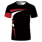 Мужская футболка с круглым вырезом, короткий рукав, простая черная, красная и белая рубашка, летний топ, трендовая блуза