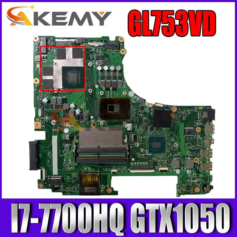 

Материнская плата GL753VD для ноутбука ASUS GL753VD, видеопамять 4 Гб с процессором I7-7700HQ 100%!